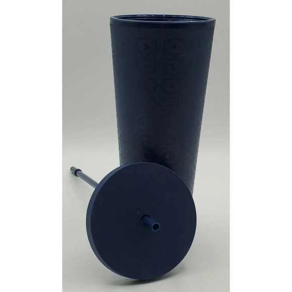 STARBUCKS Matte Navy Blue S and Star Pattern LOGO - Picture 7 of 10